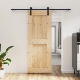 Puerta corredera con herrajes madera maciza de pino 80x210 cm de vidaXL, Puertas - Ref: Foro24-3202993, Precio: 181,91 €, Des...