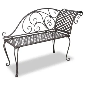 Banco tumbona de jardín de acero marrón envejecido 128 cm de vidaXL, Bancos de jardín - Ref: Foro24-40717, Precio: 125,83 €, ...