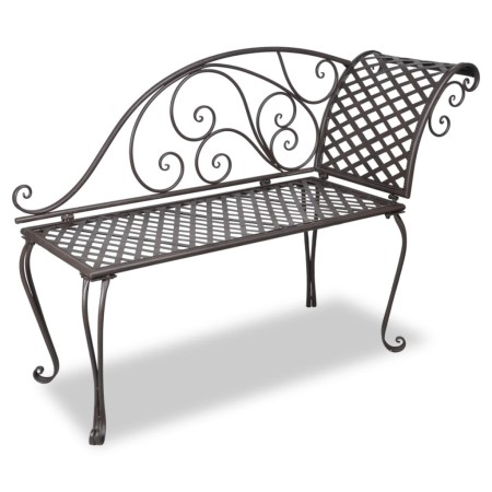 Banco tumbona de jardín de acero marrón envejecido 128 cm de vidaXL, Bancos de jardín - Ref: Foro24-40717, Precio: 131,19 €, ...