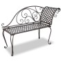 Banco tumbona de jardín de acero marrón envejecido 128 cm de vidaXL, Bancos de jardín - Ref: Foro24-40717, Precio: 131,19 €, ...