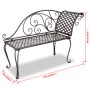 Banco tumbona de jardín de acero marrón envejecido 128 cm de vidaXL, Bancos de jardín - Ref: Foro24-40717, Precio: 131,19 €, ...