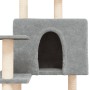 Rascador para gatos con postes de sisal gris claro 153 cm en Mobiliario para gatos | Comprar online en Foru.es