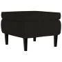 Taburete con patas de madera terciopelo negro by vidaXL, Folding stools and chairs - Ref: Foro24-329442, Price: 77,56 €, Disc...