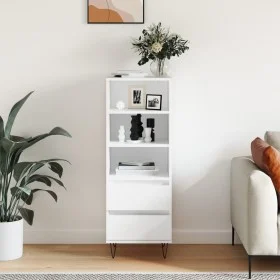 Tall white plywood sideboard 40x36x110 cm by vidaXL, Sideboards - Ref: Foro24-831508, Price: 63,60 €, Discount: %