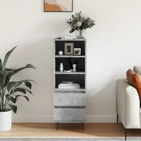 Aparador alto madera contrachapada gris hormigón 40x36x110 cm de vidaXL, Aparadores - Ref: Foro24-831512, Precio: 61,77 €, De...