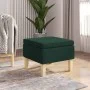 Taburete con patas de madera tapizado tejido verde oscuro de vidaXL, Taburetes y sillas plegables - Ref: Foro24-329431, Preci...