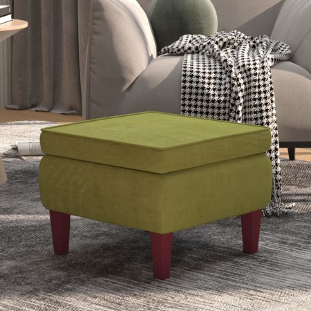 Taburete con patas de madera terciopelo verde claro de vidaXL, Taburetes y sillas plegables - Ref: Foro24-329460, Precio: 74,...