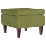 Taburete con patas de madera terciopelo verde claro de vidaXL, Taburetes y sillas plegables - Ref: Foro24-329460, Precio: 74,...