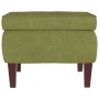 Taburete con patas de madera terciopelo verde claro de vidaXL, Taburetes y sillas plegables - Ref: Foro24-329460, Precio: 74,...
