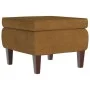 Stool with brown velvet wooden legs by vidaXL, Folding stools and chairs - Ref: Foro24-329465, Price: 76,91 €, Discount: %