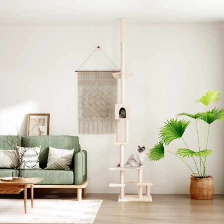 Árbol rascador para gatos de suelo a techo crema 268,5-294,5 cm en Mobiliario para gatos | Comprar online en Foru.es