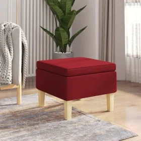 Taburete con patas de madera tapizado tela rojo tinto by vidaXL, Folding stools and chairs - Ref: Foro24-329428, Price: 78,46...