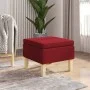 Taburete con patas de madera tapizado tela rojo tinto by vidaXL, Folding stools and chairs - Ref: Foro24-329428, Price: 78,46...