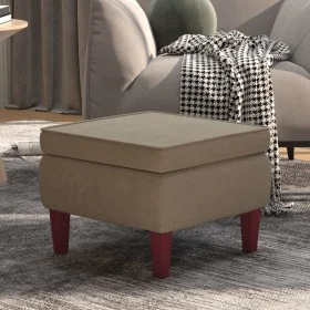 Taburete con patas de madera terciopelo gris claro de vidaXL, Taburetes y sillas plegables - Ref: Foro24-329457, Precio: 81,9...