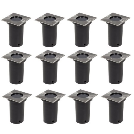 Luces de suelo de exterior cuadradas 12 unidades de vidaXL, Iluminación de exterior - Ref: Foro24-160437, Precio: 137,37 €, D...