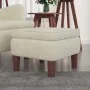 Taburete con patas de madera terciopelo crema de vidaXL, Taburetes y sillas plegables - Ref: Foro24-329466, Precio: 80,88 €, ...