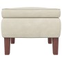 Taburete con patas de madera terciopelo crema de vidaXL, Taburetes y sillas plegables - Ref: Foro24-329466, Precio: 82,35 €, ...