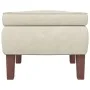 Taburete con patas de madera terciopelo crema de vidaXL, Taburetes y sillas plegables - Ref: Foro24-329466, Precio: 80,88 €, ...