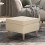 Taburete con patas de madera tapizado tejido crema de vidaXL, Taburetes y sillas plegables - Ref: Foro24-329455, Precio: 75,3...