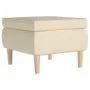 Stool with wooden legs upholstered in cream fabric by vidaXL, Folding stools and chairs - Ref: Foro24-329455, Price: 75,35 €,...