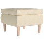 Taburete con patas de madera tapizado tejido crema de vidaXL, Taburetes y sillas plegables - Ref: Foro24-329455, Precio: 67,0...