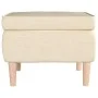 Hocker mit Holzbeinen, gepolstert mit cremefarbenem Stoff von vidaXL, Klapphocker und Stühle - Ref: Foro24-329455, Preis: 75,...