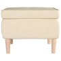 Taburete con patas de madera tapizado tejido crema de vidaXL, Taburetes y sillas plegables - Ref: Foro24-329455, Precio: 67,0...