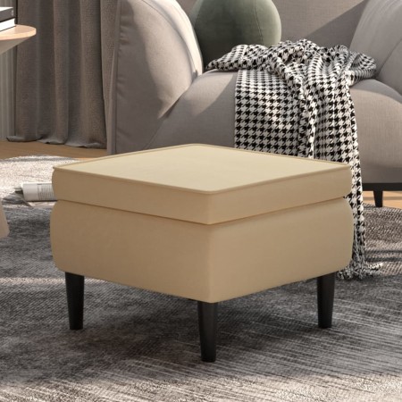 Taburete con patas de madera terciopelo crema de vidaXL, Taburetes y sillas plegables - Ref: Foro24-329445, Precio: 78,57 €, ...