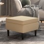 Taburete con patas de madera terciopelo crema de vidaXL, Taburetes y sillas plegables - Ref: Foro24-329445, Precio: 78,57 €, ...