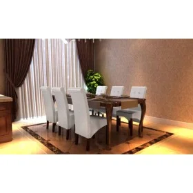 Dining chairs 6 units white synthetic leather by vidaXL, dining chairs - Ref: Foro24-160317, Price: 481,08 €, Discount: %