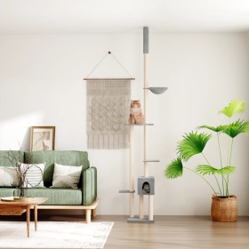 Árbol rascador gatos suelo a techo gris claro 258,5-284,5 cm en Mobiliario para gatos | Comprar online en Foru.es