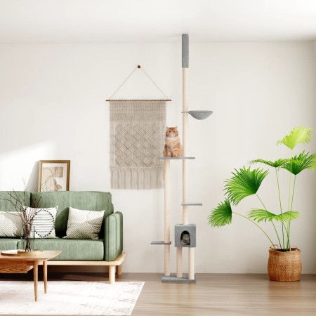 Árbol rascador gatos suelo a techo gris claro 258,5-284,5 cm en Mobiliario para gatos | Comprar online en Foru.es