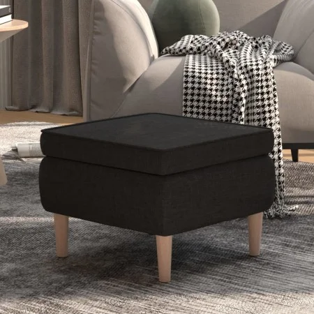 Taburete con patas de madera tapizado tejido negro de vidaXL, Taburetes y sillas plegables - Ref: Foro24-329448, Precio: 64,9...