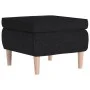 Taburete con patas de madera tapizado tejido negro de vidaXL, Taburetes y sillas plegables - Ref: Foro24-329448, Precio: 64,9...