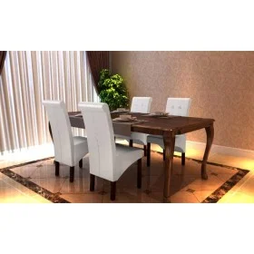 Sillas de comedor 4 unidades cuero sintético blanco de vidaXL, Sillas de comedor - Ref: Foro24-160315, Precio: 321,73 €, Desc...