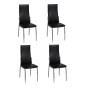 Sillas de comedor 4 unidades cuero sintético negro de vidaXL, Sillas de comedor - Ref: Foro24-60570, Precio: 226,17 €, Descue...