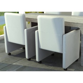 Sillas de comedor 2 unidades cuero sintético blanco de vidaXL, Sillas de comedor - Ref: Foro24-60347, Precio: 274,15 €, Descu...