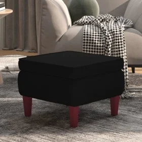 Taburete con patas de madera terciopelo negro von vidaXL, Klapphocker und Stühle - Ref: Foro24-329463, Preis: 67,28 €, Rabatt: %