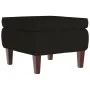 Taburete con patas de madera terciopelo negro by vidaXL, Folding stools and chairs - Ref: Foro24-329463, Price: 67,28 €, Disc...