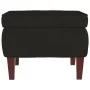 Taburete con patas de madera terciopelo negro by vidaXL, Folding stools and chairs - Ref: Foro24-329463, Price: 67,28 €, Disc...