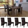 Sillas de comedor 4 unidades cuero sintético marrón oscuro de vidaXL, Sillas de comedor - Ref: Foro24-60598, Precio: 250,98 €...