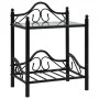 Bedside tables made of steel and tempered glass, 45x30.5x60cm, black, set of 2 units. by vidaXL, Nightstands - Ref: Foro24-24...