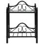 Bedside tables made of steel and tempered glass, 45x30.5x60cm, black, set of 2 units. by vidaXL, Nightstands - Ref: Foro24-24...