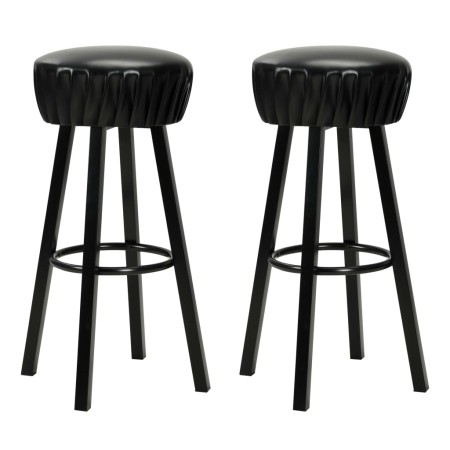 Taburetes de cocina 2 unidades cuero sintético negro de vidaXL, Taburetes de cocina - Ref: Foro24-246730, Precio: 130,51 €, D...