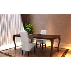 Esszimmerstühle 2 Einheiten aus weißem Kunstleder von vidaXL, Essstühle - Ref: Foro24-60624, Preis: 163,54 €, Rabatt: %