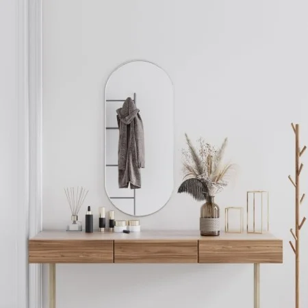 Espejo de pared ovalado plateado 100x45 cm de vidaXL, Espejos - Ref: Foro24-348194, Precio: 64,89 €, Descuento: %