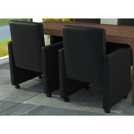 Sillas de comedor 2 unidades cuero sintético negro de vidaXL, Sillas de comedor - Ref: Foro24-60346, Precio: 284,02 €, Descue...
