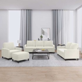 Juego de sofás con cojines 4 piezas terciopelo crema en Sofás | Comprar online en Foru.es