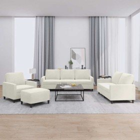 Juego de sofás con cojines 4 piezas terciopelo crema en Sofás | Comprar online en Foru.es