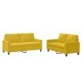 Juego de sofás con cojines 2 piezas terciopelo amarillo en Sofás | Comprar online en Foru.es